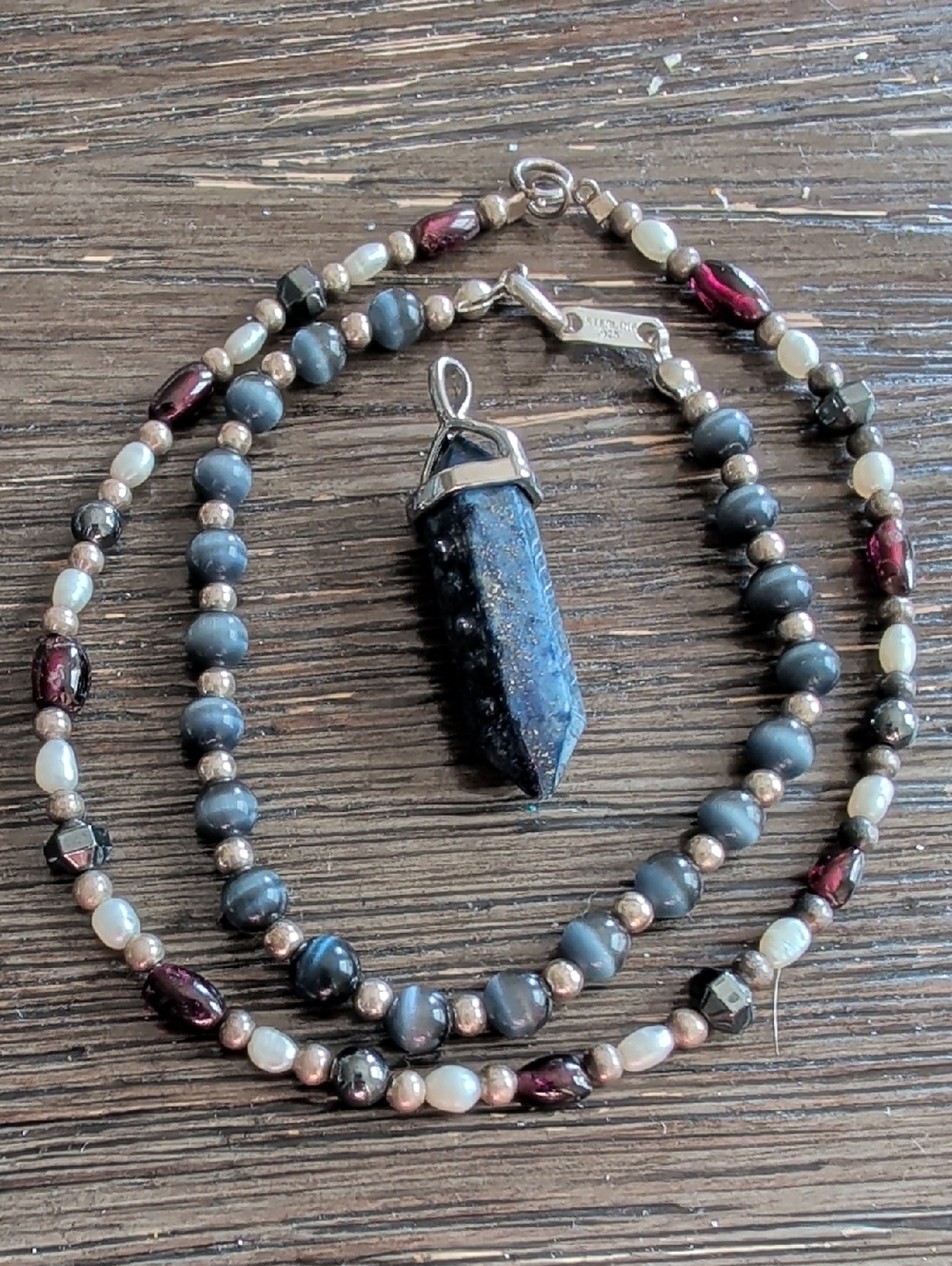 Beaded 925 Bracelets And Stone Pendant